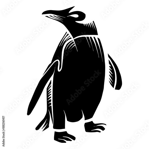 Penguin silhouette detailed tattoo