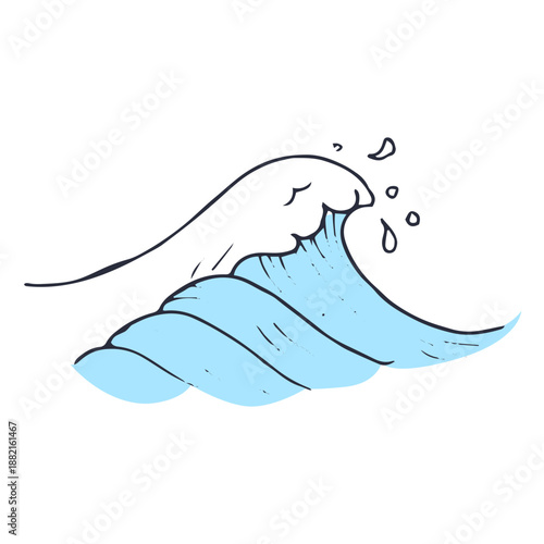 Water wave sea illustration