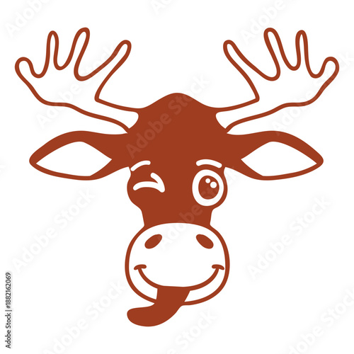 Deer wink head muzzle flat