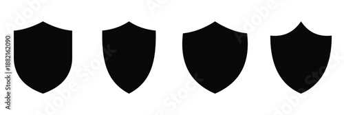 Shield Icon Vector Set – Vintage Protection and Security Badges in Line and Flat Style, 
Isolated
