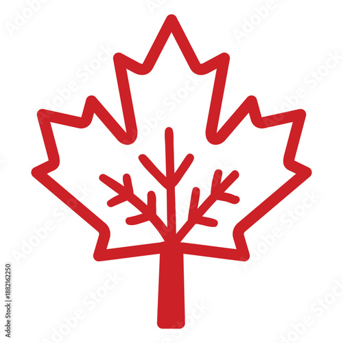 Maple leaf stroke