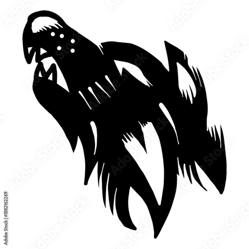 Wolf tattoo detailed silhouette