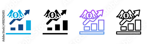 Startup Investment Icon Multiple Style Vector Illustration
