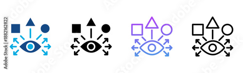 Prtception Icon Multiple Style Vector Illustration
