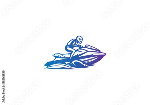 Jets ski Water sport logo, Dynamic Jet Ski Rider Logo vector design