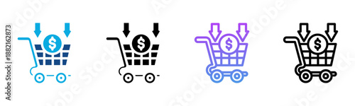Sales Icon Multiple Style Vector Illustration
