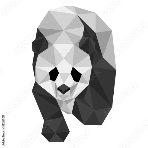 Panda spot ear muzzle fat low poly animal