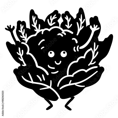 Cauliflower cauli detailed silhouette