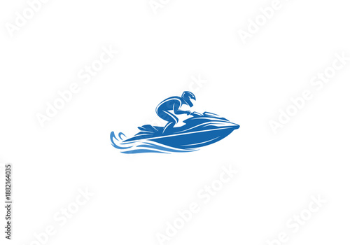 Jets ski Water sport logo, Dynamic Jet Ski Rider Logo vector design