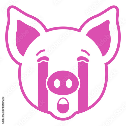 Pig sad head muzzle stroke