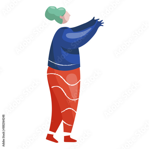 New year female decorator illustration