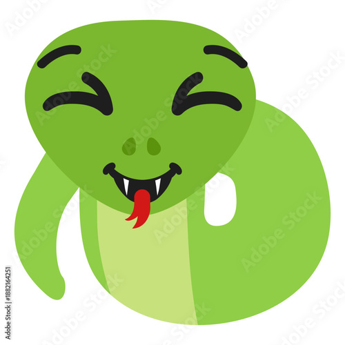 Snake happy muzzle head flat