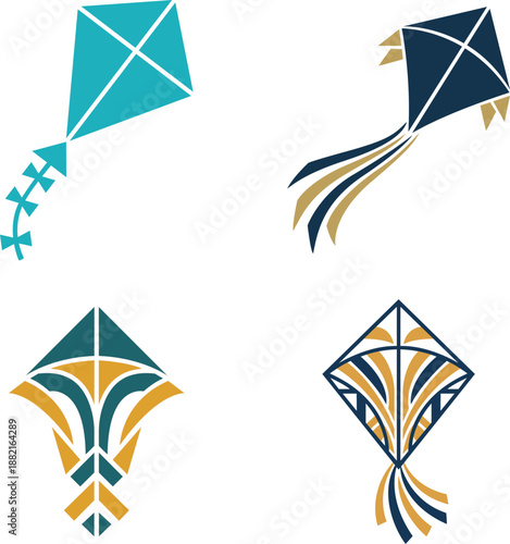 Stylized Kite Icons Collection