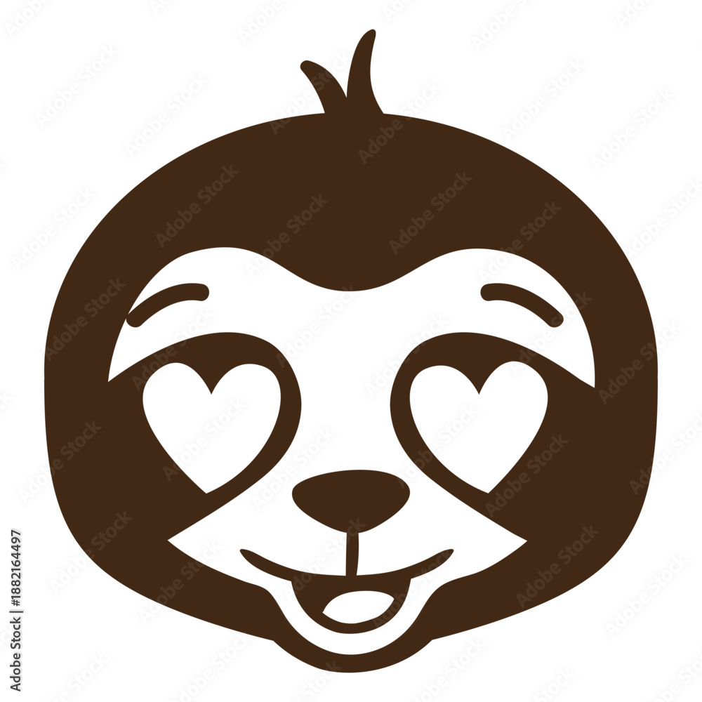 Obraz premium Sloth enamoured head muzzle flat