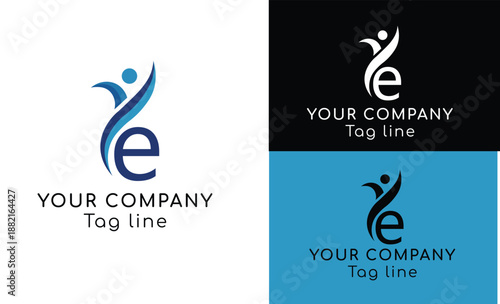 E letter logo ideas for life care and hospital