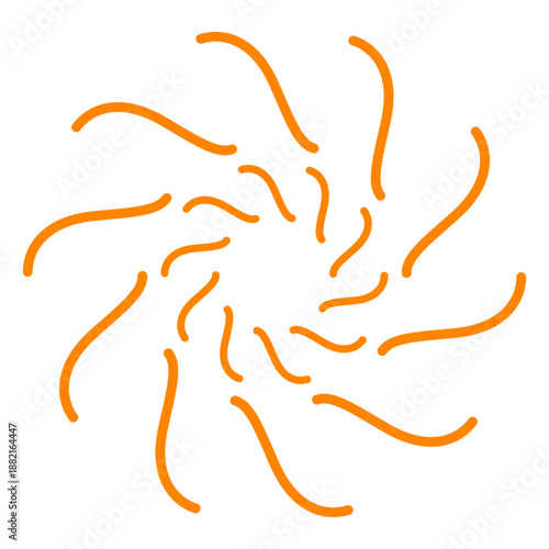 Orange 2 rings wave firework sparks stroke