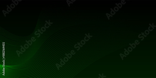 Dark abstract background with glowing wave. Shiny moving lines design element. Elegant dynamic wavy lines. Modern futuristic technology concept. Vector
