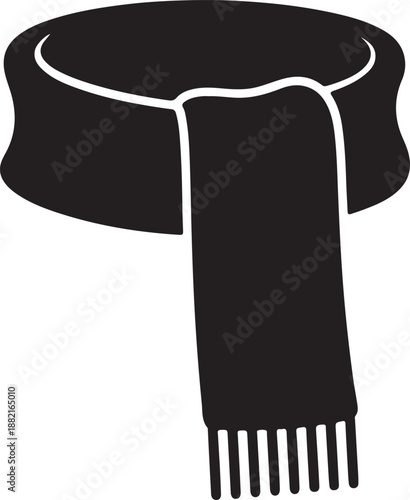 Black scarf wrapped around a cylindrical object