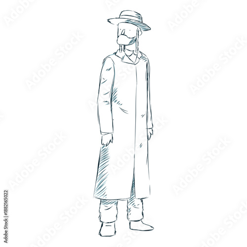 Man jewish posture line