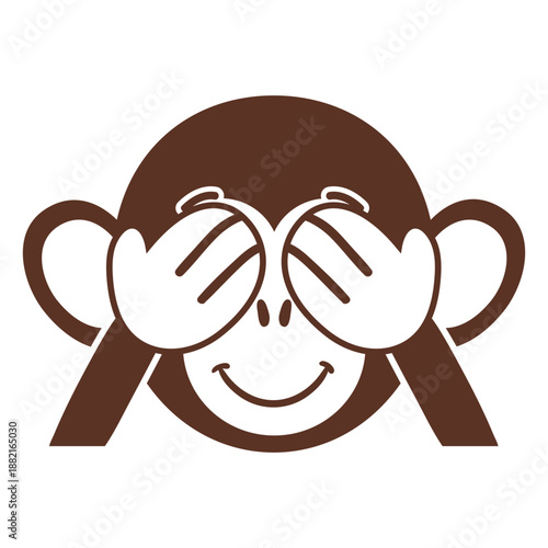 Monkey playful head muzzle flat