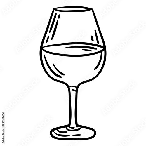 Drink glass wine stroke