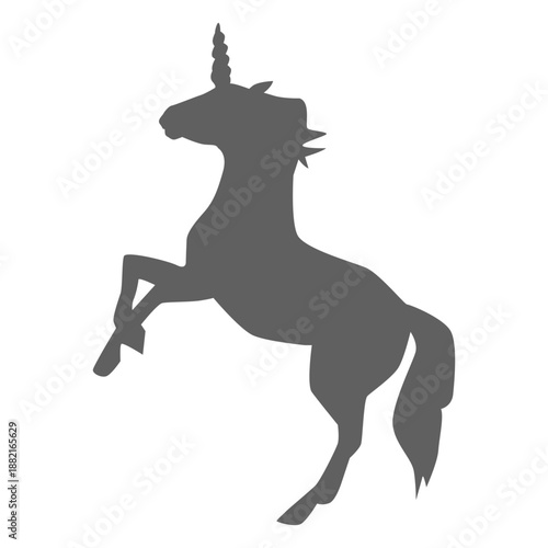 Unicorn horn horse tail silhouette