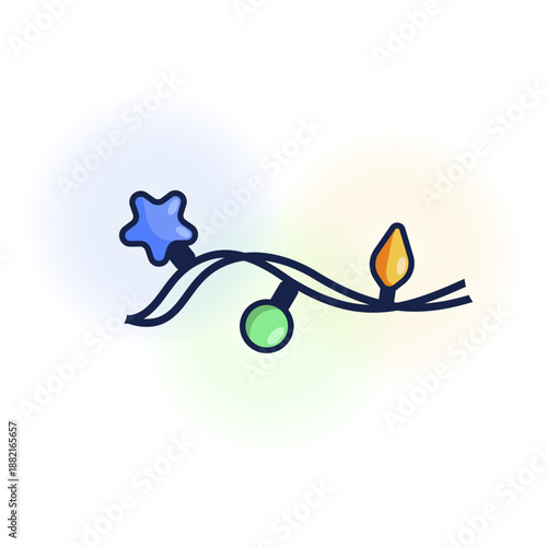 Garland ball decoration bulb flat