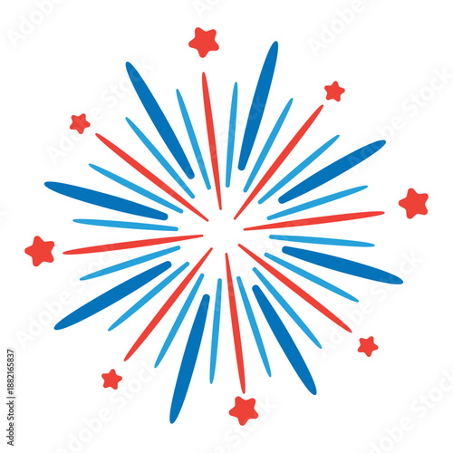 Salute firework ray star beam badge sticker