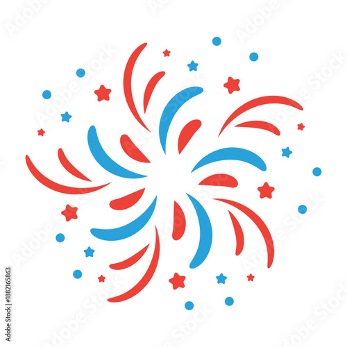 Salute ray firework star beam badge sticker