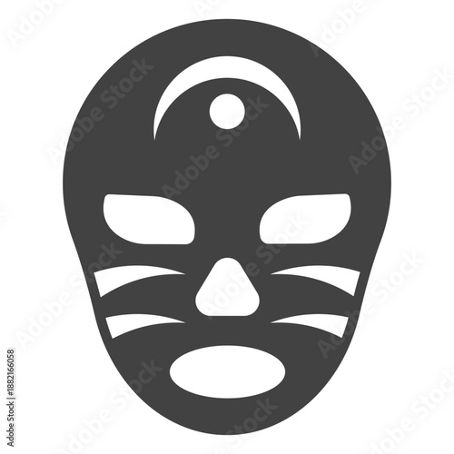 Luchador mask crescent detailed silhouette