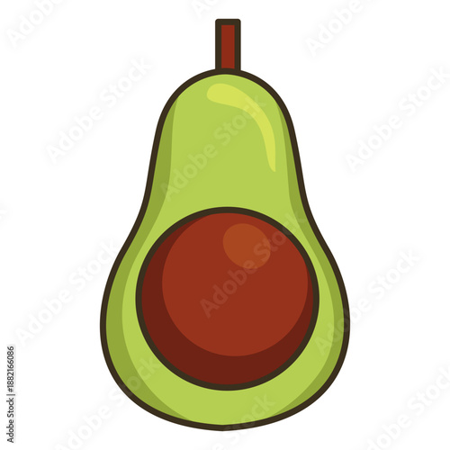 Mexican avocado colorful icon stroke