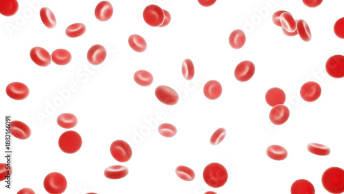 Numerous red blood cells floating, PNG image