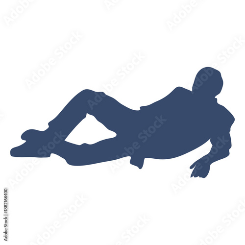 Laying on side man silhouette