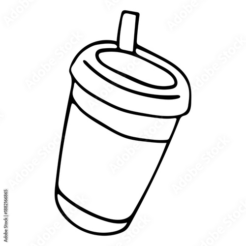 Coffee to go paper cup stroke