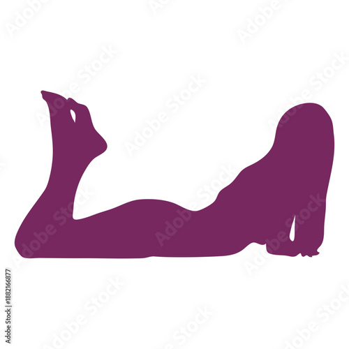 Laying on stomach woman silhouette