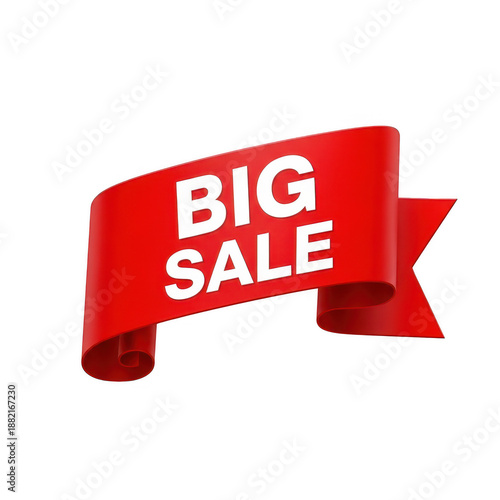 Big sale banner isolated on transparent background 