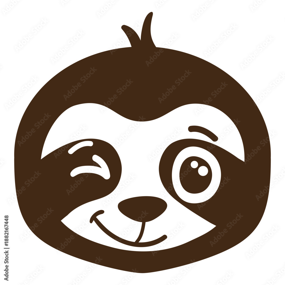 Obraz premium Sloth wink head muzzle flat