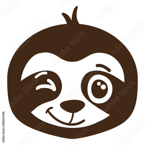 Sloth wink head muzzle flat