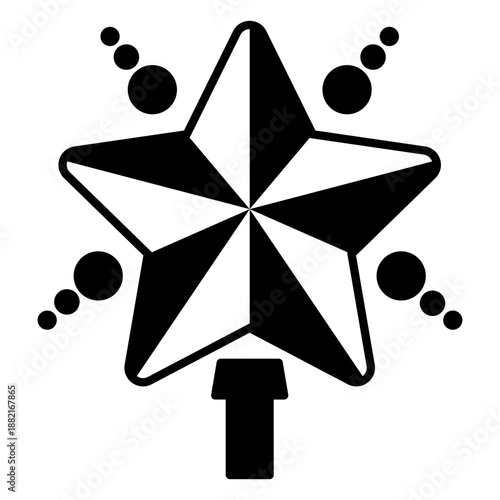 Christmas star tree topper icon outline