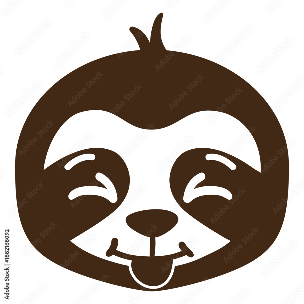 Obraz premium Sloth happy head muzzle flat