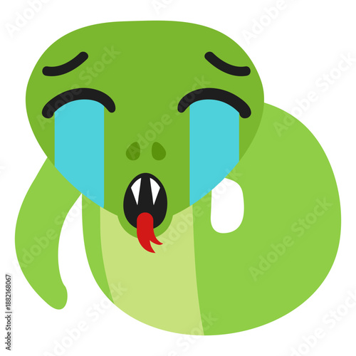 Snake sad muzzle head flat