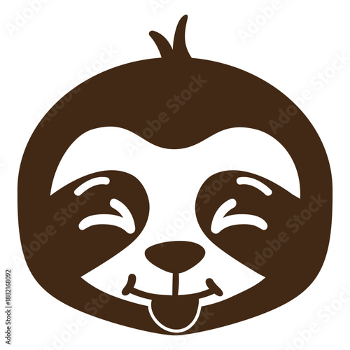 Sloth happy head muzzle flat