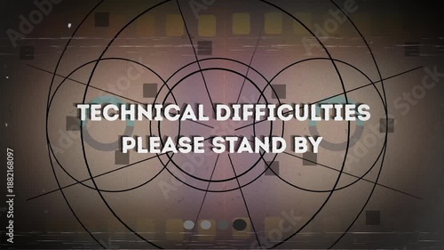 Technical difficulty on television screen, please stand by on vintage television screen. Suitable for presentations on IT issues, downtime, broadcasting problems, and technical difficulties