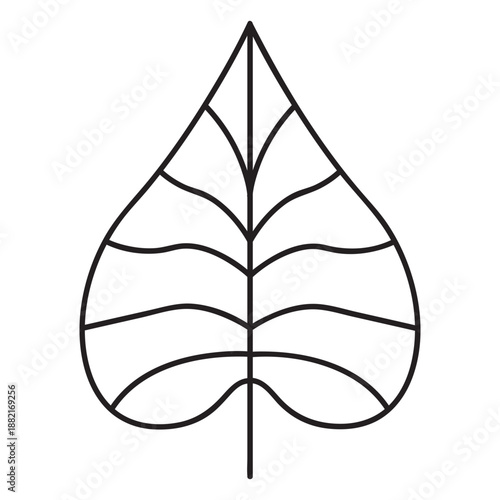 Leaf geometric heart shaped stroke