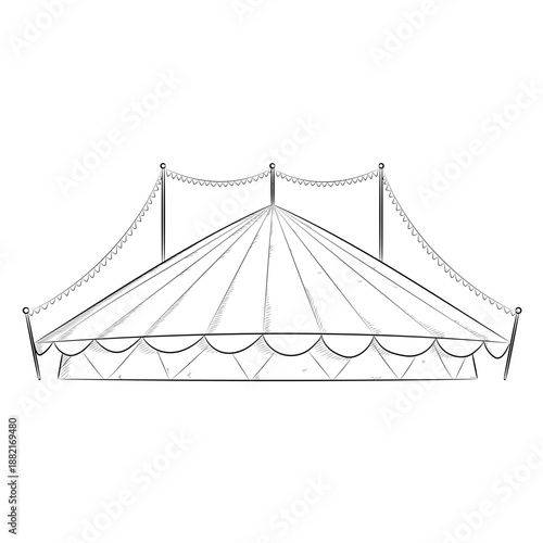 Roof drawn circus tent