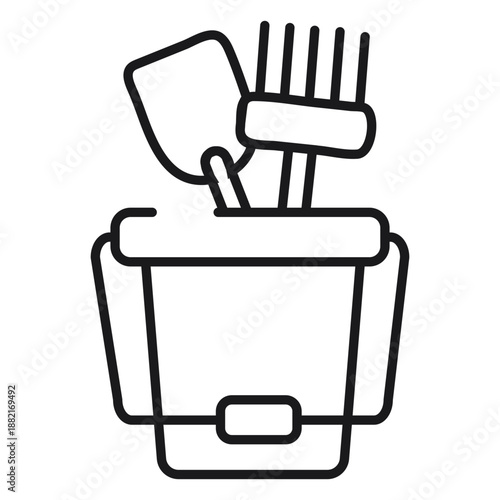 Sand bucket tools icon