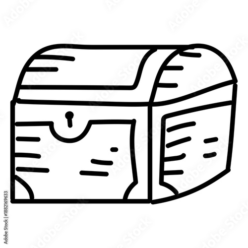 Hand drawn treasure box stroke
