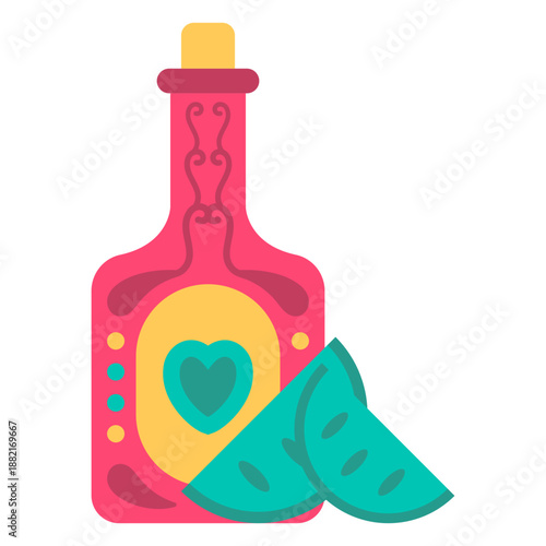 Cute flat tequila