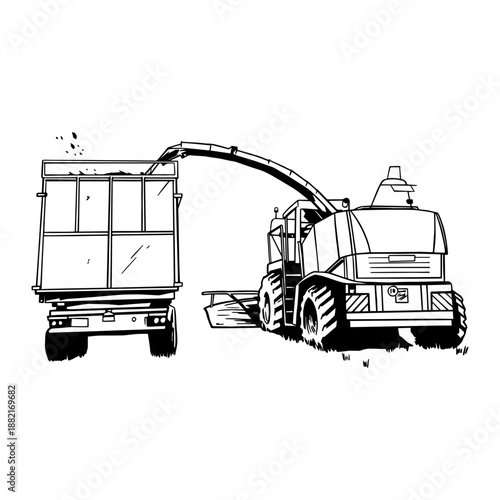 Drawn corn harvester