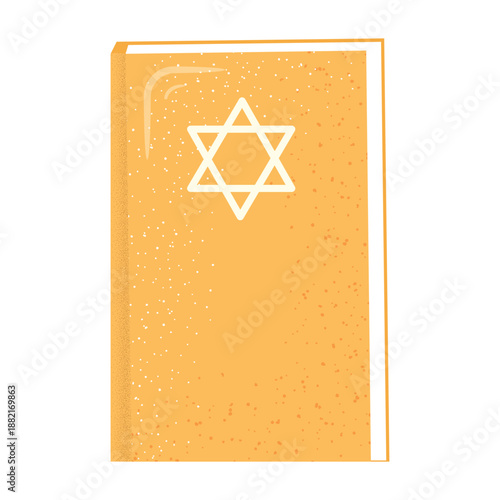 Hebrew bible star david book icon flat